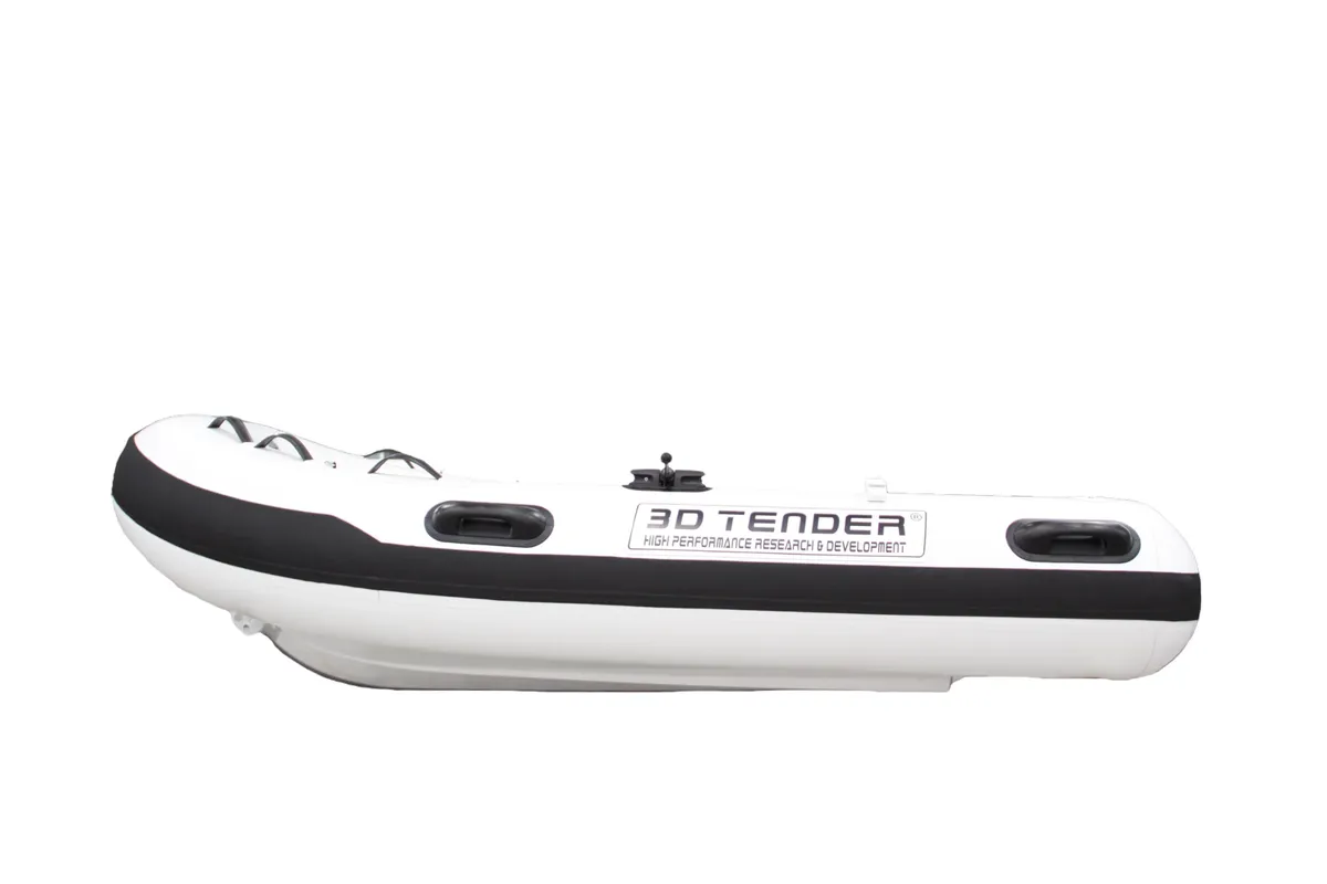 3D Tender Federlight Aluminium 285: Rubberboot zijaanzicht witte romp