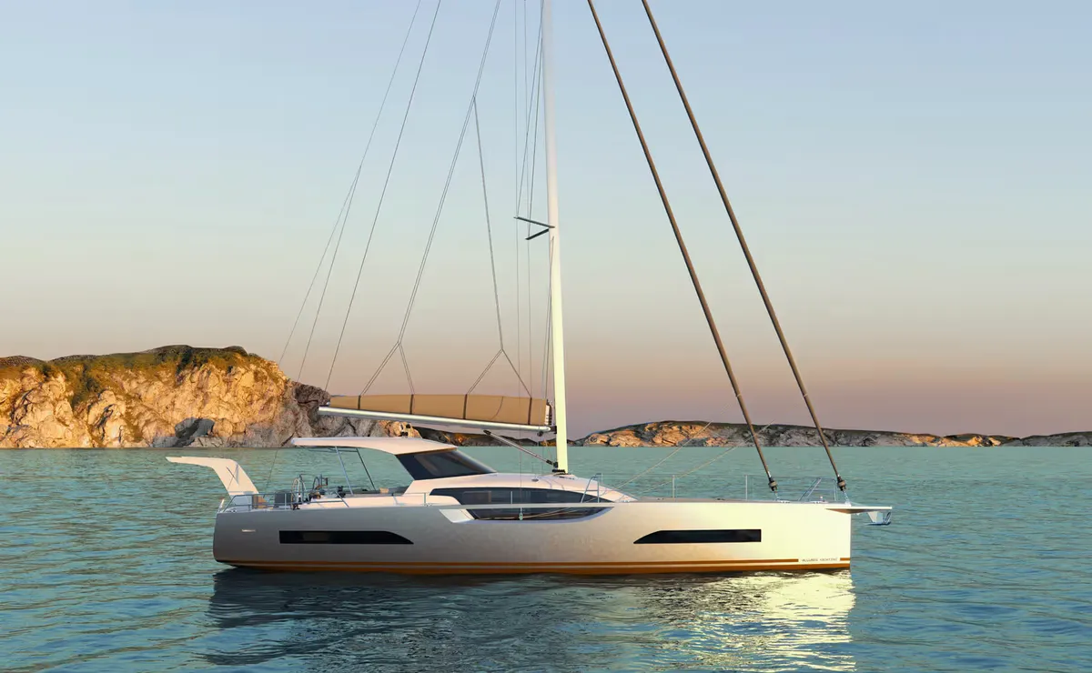 Allures Yachting Horizon 47: Zeilboot voor anker bij kust