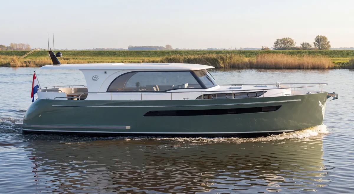 Babro Yachting Tridente 50 OC: Boot varend op rivier