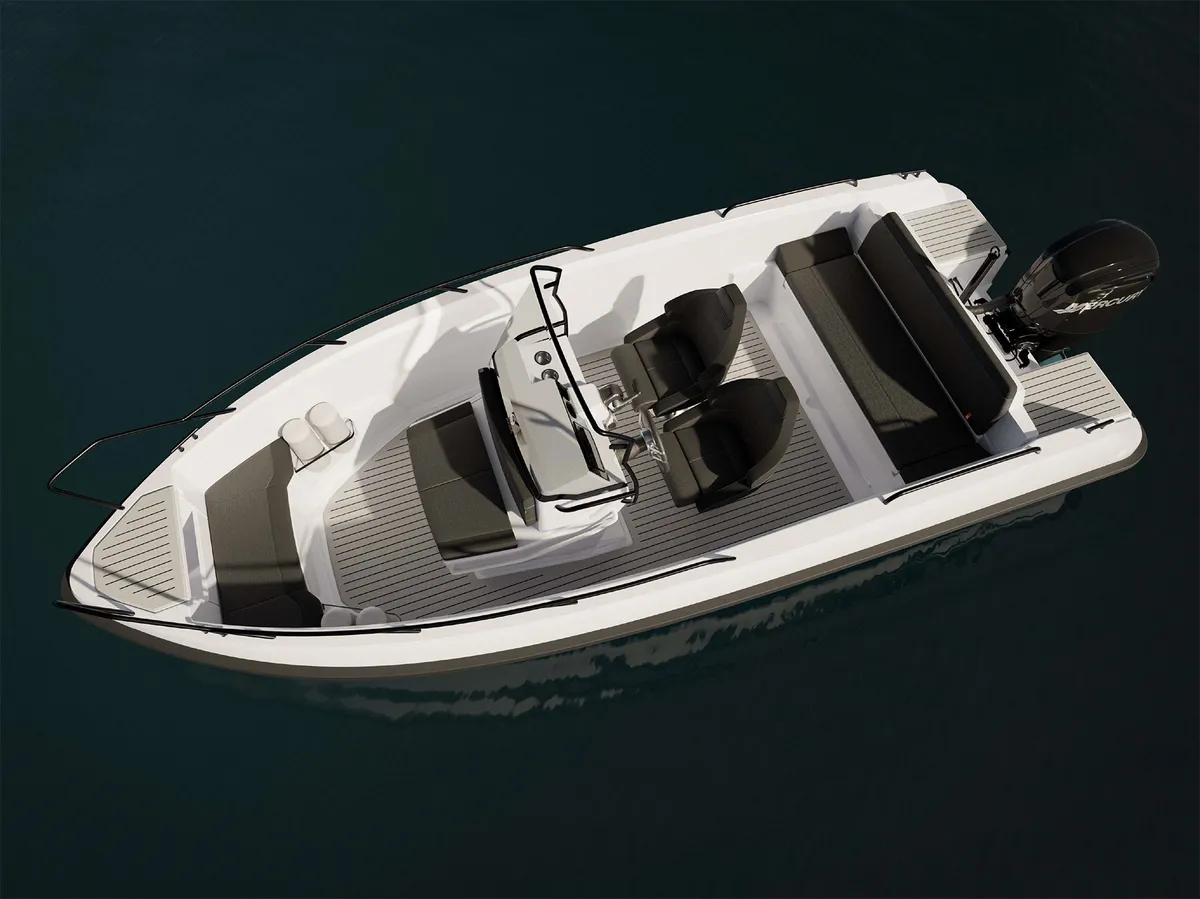 Bella Boats 550 R: Boot van bovenaf gezien