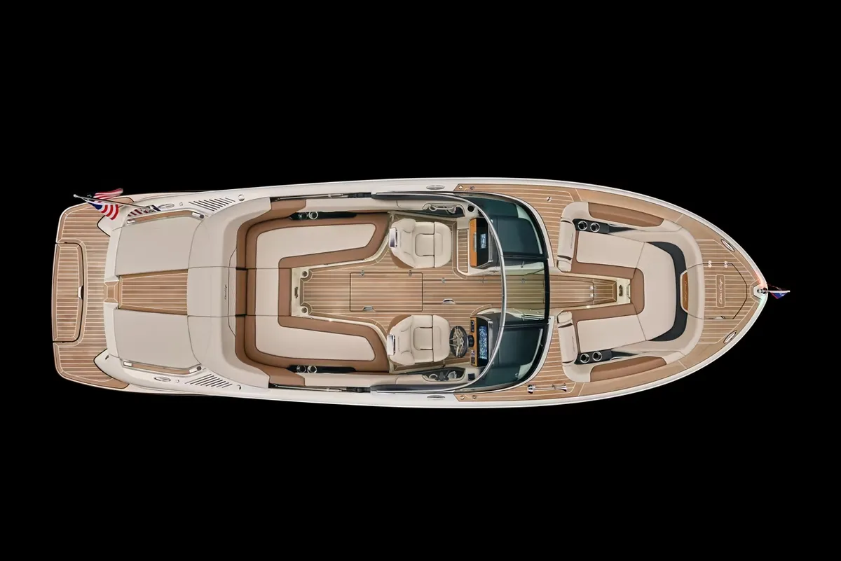 Chris-Craft Launch 27: Boot van bovenaf gefotografeerd