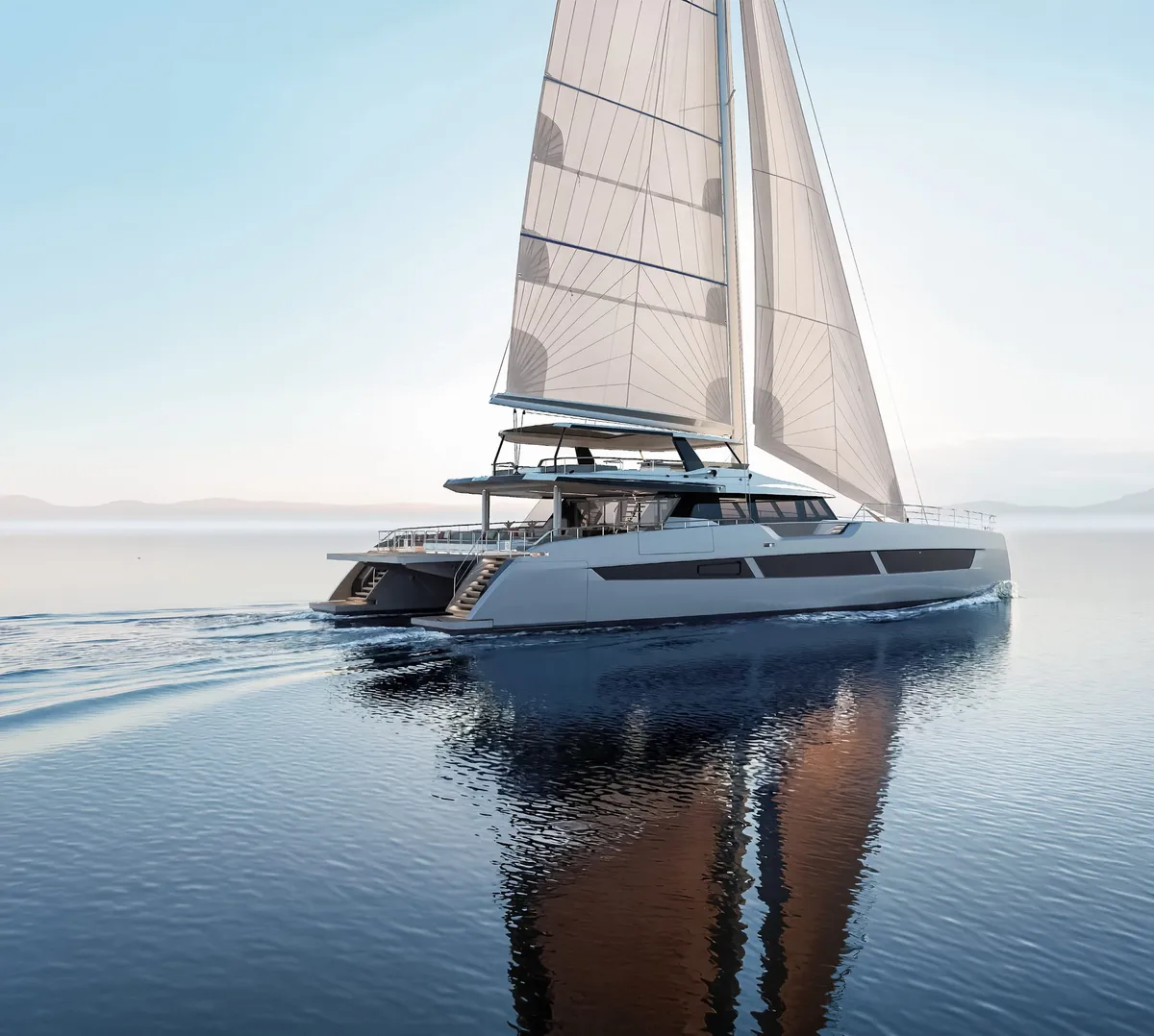 Fountaine Pajot FPY 120S: Zeilcatamaran varend op zee