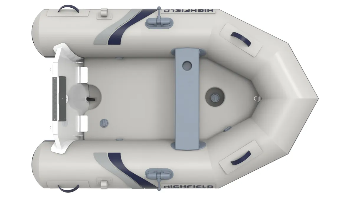 Highfield Boats Roll Up 200: Rubberboot van bovenaf gezien