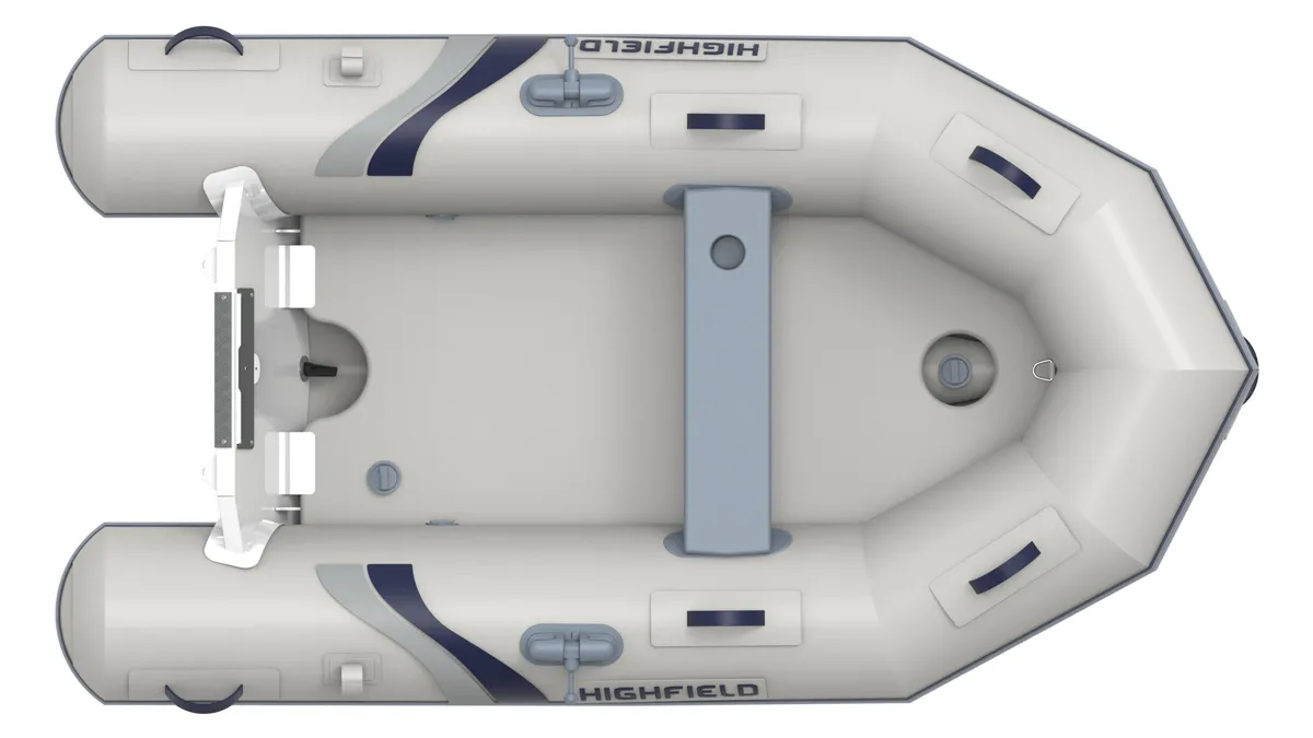 Highfield Boats Roll Up 230: Opblaasboot van bovenaf gezien