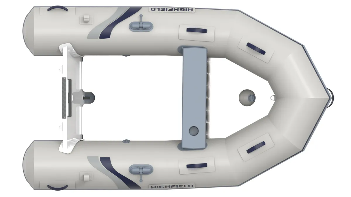 Highfield Boats Roll Up 250: Opblaasboot van bovenaf gezien