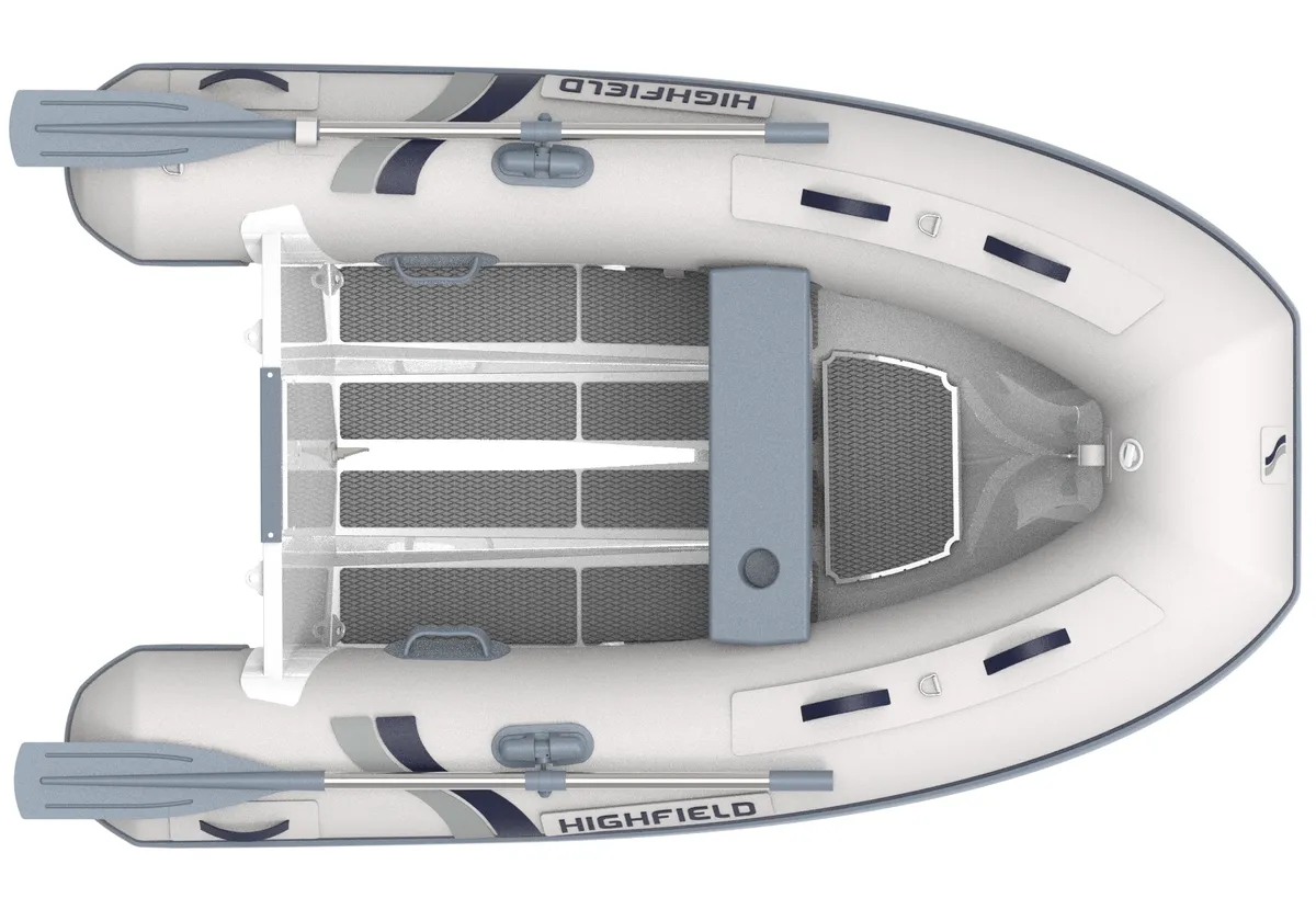 Highfield Boats Ultralite 240: Opblaasboot van bovenaf gezien