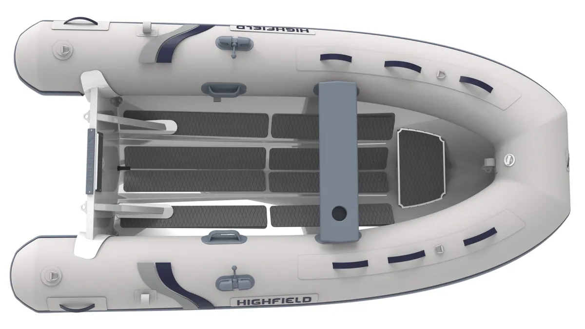 Highfield Boats Ultralite 290: Opblaasboot van bovenaf gefotografeerd