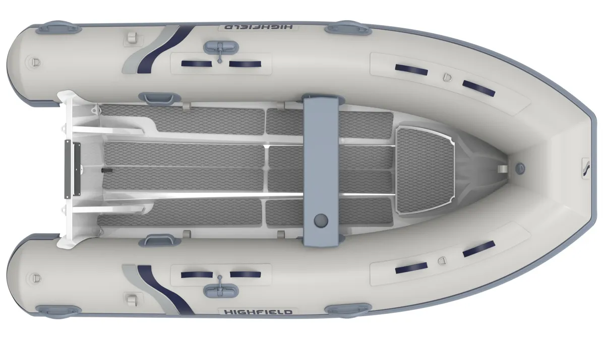 Highfield Boats Ultralite 340: Rubberboot van bovenaf gezien