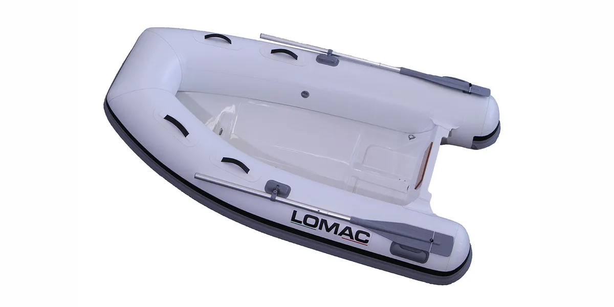 Lomac Tender 245: Opblaasboot rubberboot met roeispanen