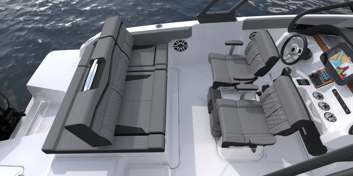 Monterey Elite 23 OB: Kuip met stuurstand render