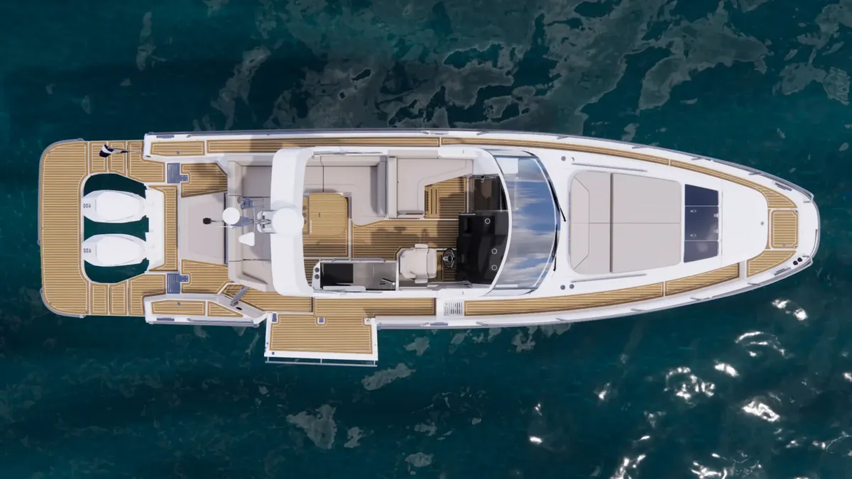 Nimbus Boats Weekender 12 (W12): Luchtfoto boot vanaf boven