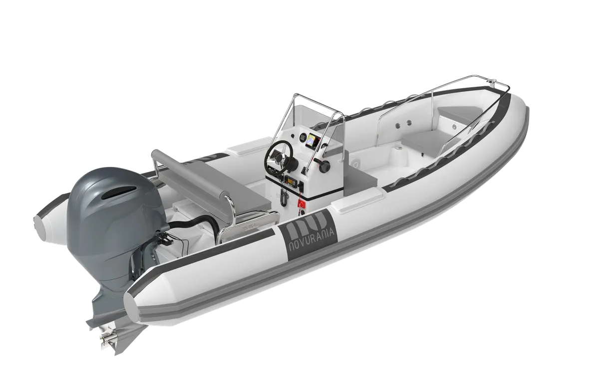 Novurania DL 550: Rubberboot met buitenboordmotor bovenaan