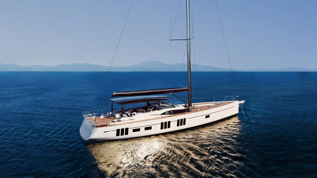 Oyster Yachts 805: Zeilboot varend op open zee