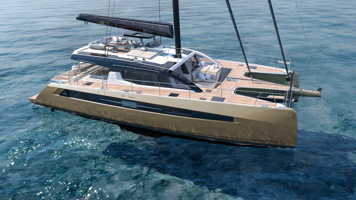 Privilege Marine Signature 600: Catamaran met zeilen op zee