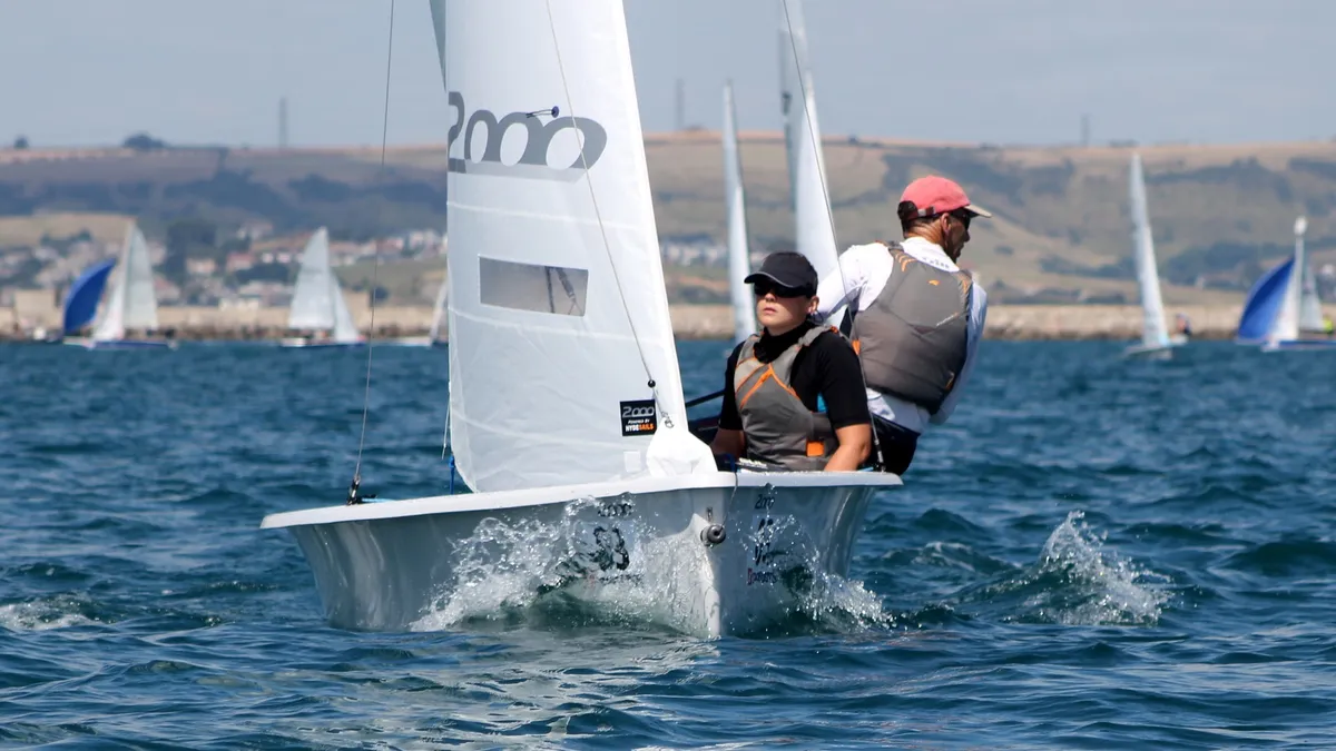 RS Sailing 2000: Zeilboot met twee opvarenden op zee