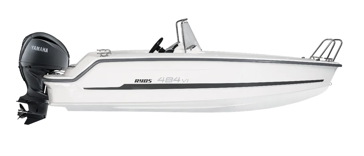 Ryds 484VI: Witte boot zijaanzicht studio