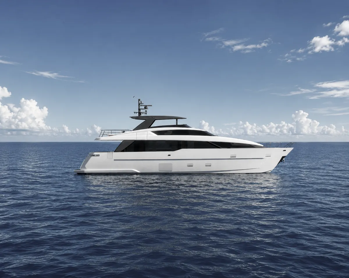 Sanlorenzo SL80A: Witte jacht op zee