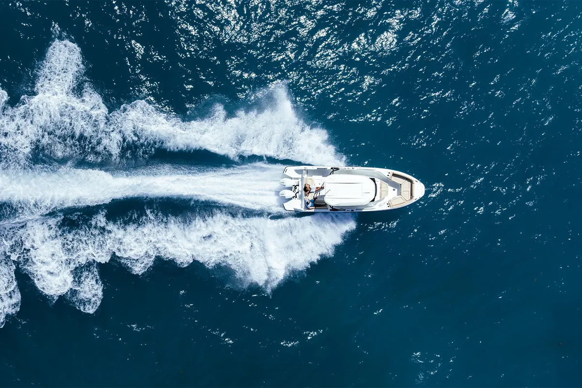 Wellcraft 28 T-Top: Boot varend op zee