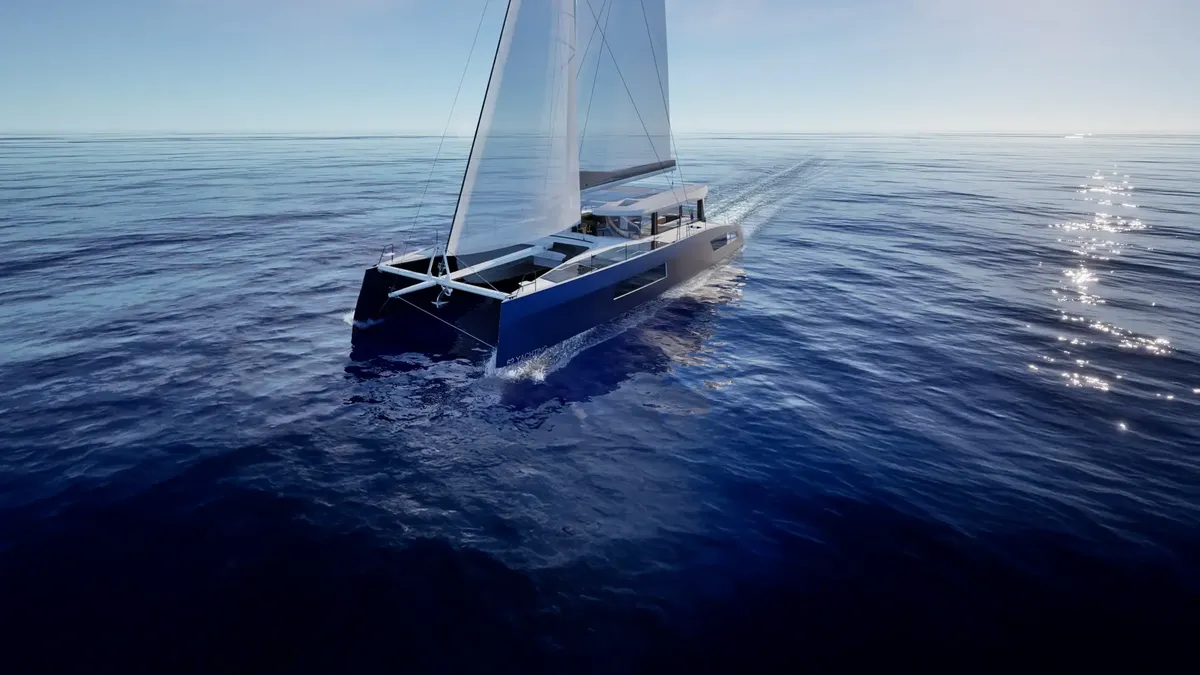 Windelo 62: Zeilboot varend op zee