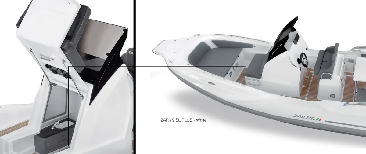 Zar Formenti 79 SL Plus: Console met opbergvak en cockpit